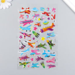 Цена за 3 шт. Объёмные наклейки для декора «Транспорт», пластик, 14.5×22 см