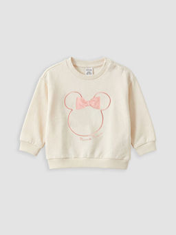 Minnie Mouse Nak??l? K?z Bebek Sweatshirt ve E?ofman Alt?