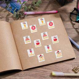 Цена за 10 шт. Бумажные наклейки оценки Вкусняшки, 10.5 18 см - Арт узор фото 3