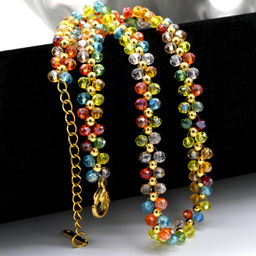 Чокер плетеный из циркона шарик 3мм цвет бордовый, 36см - Радуга камня фото 12