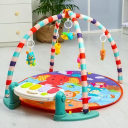 Развивающий коврик Игра малыша, с пианино, круглый, голубой - Simaland фото 13