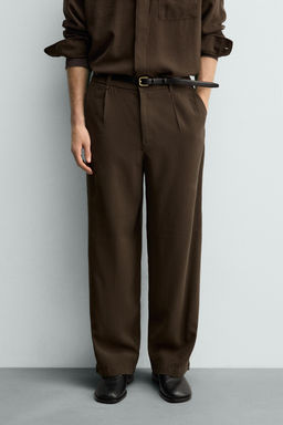 PANTAL?N FLUIDO RELAXED FIT / Marr?n - Zara фото 2