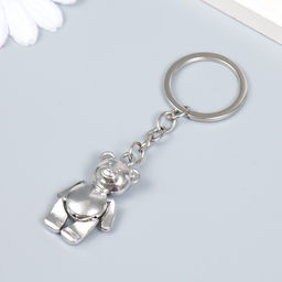 Цена за 12 шт. Брелок металл "Мишка" серебро, лапы двигаются 2,3х1х4 см