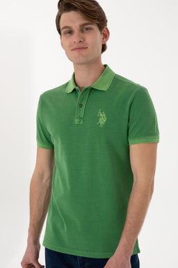 Erkek Slim Fit Polo Yaka Ye_il Y_kamal_ Basic Ti__rt Sepette S_rpriz _ndirim - U.s. polo assn фото 4