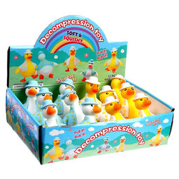 Цена за 12 шт. Антистресс игрушка «Уточка», мялка с пастой, цвета МИКС