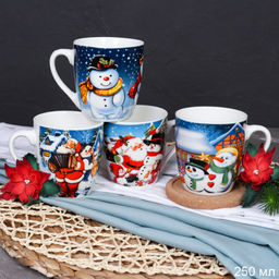 Кружки 6 штук на металлическом стенде 250 мл Новый год / X605 /кружка новогодняя - ГалеонТрейд фото 4