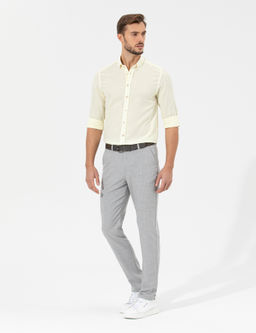 Рубашка Slim Fit желтая с длинным рукавом