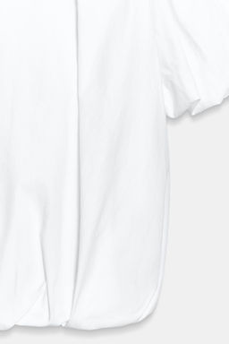 CAMISA GLOBO MANGA CORTA / Blanco
