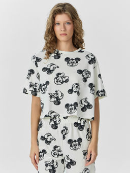 Комплект домашний женский кремовый с принтом Микки Маус - Mark formelle фото 3