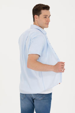 U. S. Polo Assn Мужская голубая рубашка с коротким рукавом - U.s. polo assn фото 5