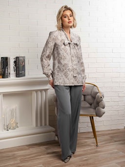 Рубашка с бантом Рузанна (серая) Б15117-10М - Lt collection фото 8