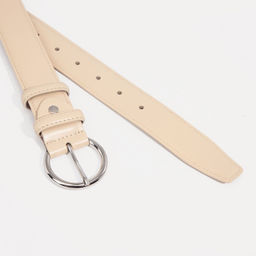 Ремень женский, ширина 3,5 см, винт, пряжка металл, цвет светло-бежевый - Simaland фото 2