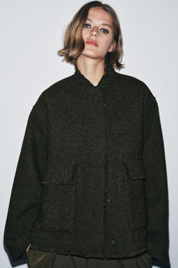 TEXTURED WOOL BLEND JACKET ZW COLLECTION - Zara фото 2
