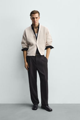 C?RDIGAN RELAXED FIT ESTRUCTURA / Crudo