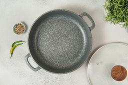 Жаровня 280/70мм 3,5л. Гармония МРАМОР лит/руч. с кр. (п/у), ж2832мр