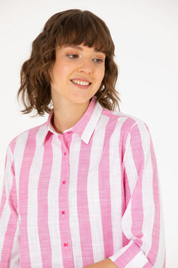 Женская розовая рубашка с длинным рукавом - U.s. polo assn фото 2