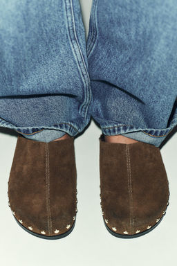 LEATHER CLOGS WITH STUDS - Zara фото 10