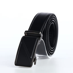 Ремень мужской, 120×3.6 см, натуральная кожа, регулируемая длина, пряжка автомат, чёрный