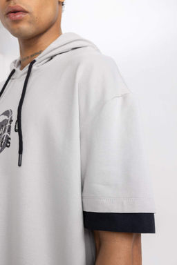 DeFactoFit Футболка оверсайз с капюшоном и короткими рукавами НБА Торонто Рэпторс  фото 9