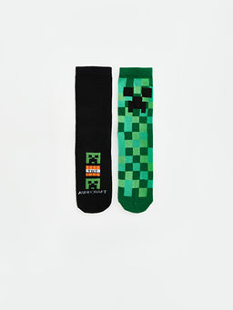 Minecraft Bask?l? Erkek ?ocuk Soket ?orap 5li