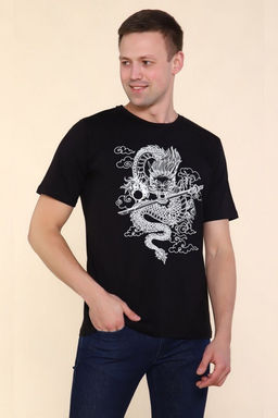 2224 Футболка мужская Тату дракона