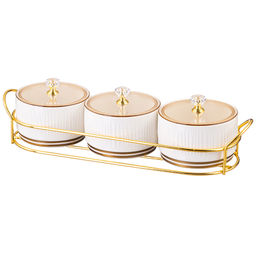 НАБОР БАНОК LEFARD HERBAL С ПЛАСТИК. КРЫШКОЙ 3 ШТ. по 230 мл НА МЕТАЛЛ. ПОДСТАВКЕ  фото 2