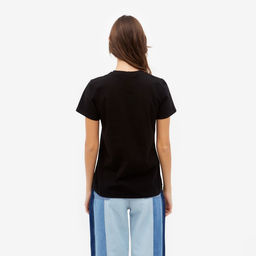 Футболка однотонная женская MINAKU: Basic line, чёрная, размер 48