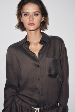 OVERSIZE STRIPED SHIRT ZW COLLECTION - Zara фото 2