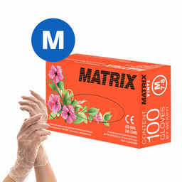 Перчатки виниловые MATRIX, размер M, 100 шт. (50 пар)