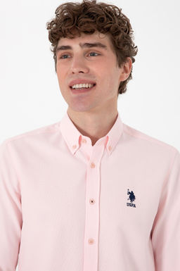 Erkek A__k Pembe Uzun Kollu Basic G_mlek Sepette S_rpriz _ndirim - U.s. polo assn фото 2