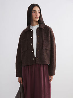 G?mlek Yaka Oversize Kad?n Pel?? Ceket