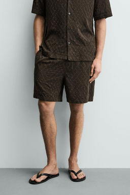BERMUDA JACQUARD GEOM?TRICO / Marr?n - Zara фото 10
