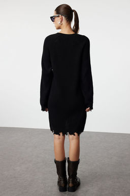 TRENDYOLMILLA Haki Mini Triko Genis Kal?p Ak?tma Detayl? Duz Elbise TWOAW24EL00113 фото 19