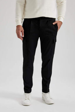 Прямые шерстяные брюки с карманами-карго Jogger - Defacto фото 5