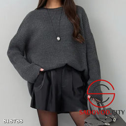 Свитер вязаный однотонный