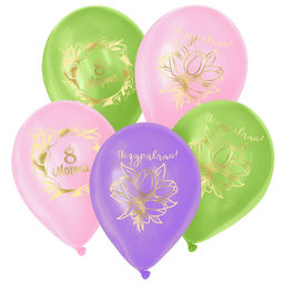 Воздушные шары латексные 12" «8 Марта», 50 шт.