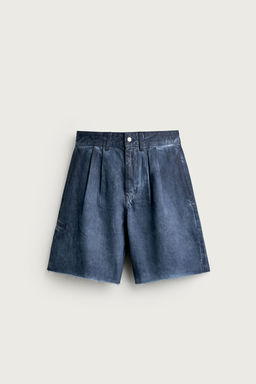 BERMUDA RELAXED FIT LAVADO IRREGULAR / Azul - Zara фото 7