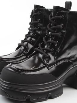 01-F591-1 BLACK Ботинки демисезонные женские (натуральная кожа, искусственная кожа) - Фабричный китай фото 2