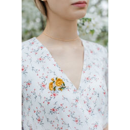 Брошь Цветы календула, цвет желто-зеленый в золоте - Queen fair фото 5