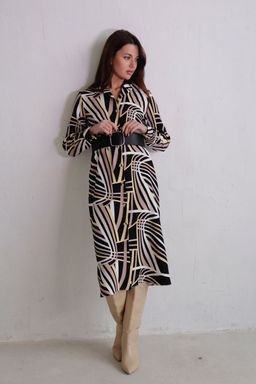 Платье-рубашка с английским воротником принт - Martichelli фото 48