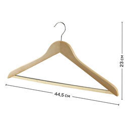 VAL 16613S6 Набор вешалок дерев, 6 шт., прямых, с нескол. переклад., 44.5*23*1.2 см, натур. цвет, шт