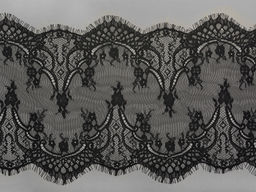 Кружево реснички KRUZHEVO арт.TBY 6885 шир.290мм цв.2 черный уп.3м