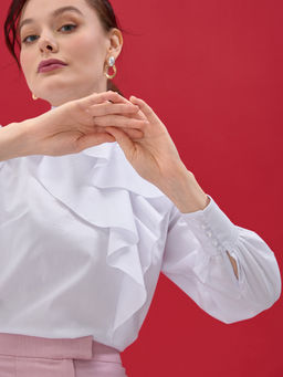 Блузка с жабо - Tantino фото 21