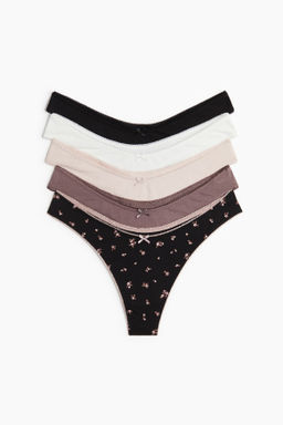 Pack de 5 bragas thong de algod?n