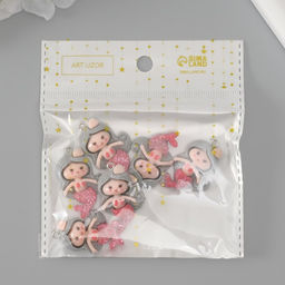 Цена за 6 шт. Подвеска для творчества пластик Русалочка с серыми волосами, 3.42.10.6 см - Арт узор фото 4