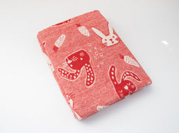 Одеяло байковое жаккардовое в/уп 100*140 "Зайчики" цв красный