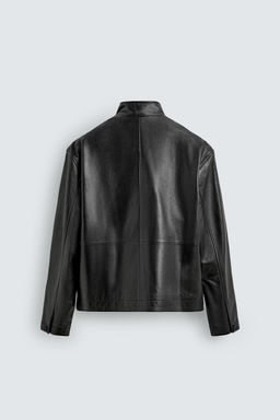 RELAXED FIT LEATHER JACKET - Zara фото 7
