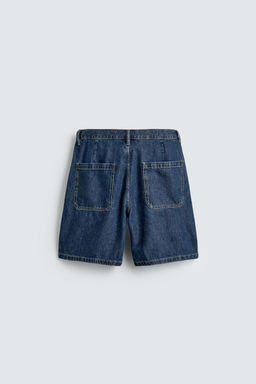 LIGHTWEIGHT DENIM STRAIGHT-LEG BERMUDA SHORTS - Zara фото 7