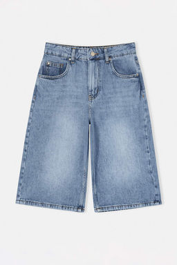 Limited Edition Mavi Yuksek Bel Denim Bermuda TWOSS26SR00061