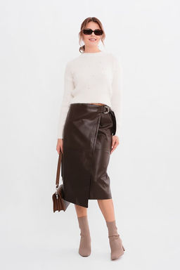 Nobby, Юбка, Ю45500-11 (темно-коричневый) (эко-кожа) фото 2